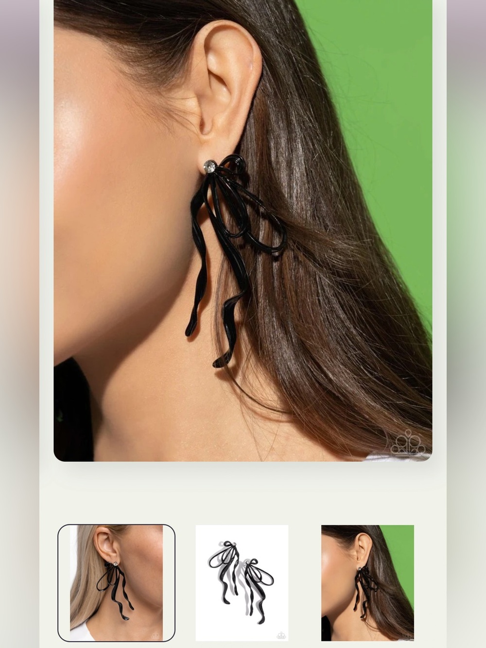 ⚫️🔲⚫️ “TRENDY TAPESTRY” BLACK EARRINGS ~ PAPARAZZI❗️⚫️🔲⚫️ UNUSUALLY BEAUTIFUL❗️ - Picture 6 of 6